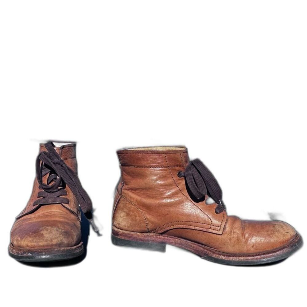 Sutro Clement Brown Leather Chukkan Boots Size 8D Distressed Ankle RARE luxury